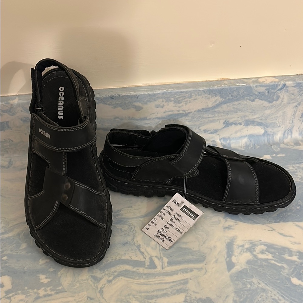 Oceanus Men’s Leather Sandals NWT - Picture 2 of 8